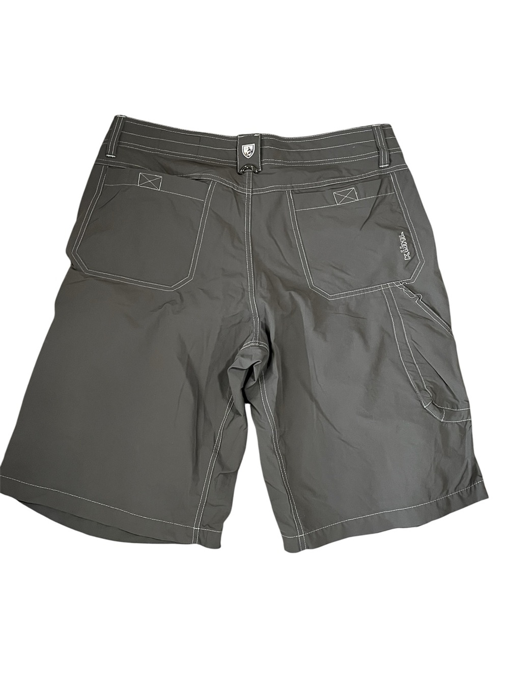Kuhl Renegade Shorts Pockets Outdoor Hiking Mens Grey/Tan Nylon Size 39
